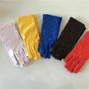 Woman Full Finger Sequins Show Jazz Dance Gloves Mittens (Blue) R6Y2