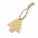 100x fir tree cardboard kraft label with jute cord 5.3x6cm for hanging writ J6Z9