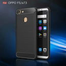 Carbon Fiber Soft TPU Protective Cover Cell Phone Case for OPPO A73 Black