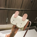 Little Girl Purse Cute Rabbit Shoulder Bag Mini Crossbody Satchel(white)