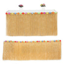 Hawaiian Luau Beige Flower Grass Garden Beach Party Table Skirt Cover Decor