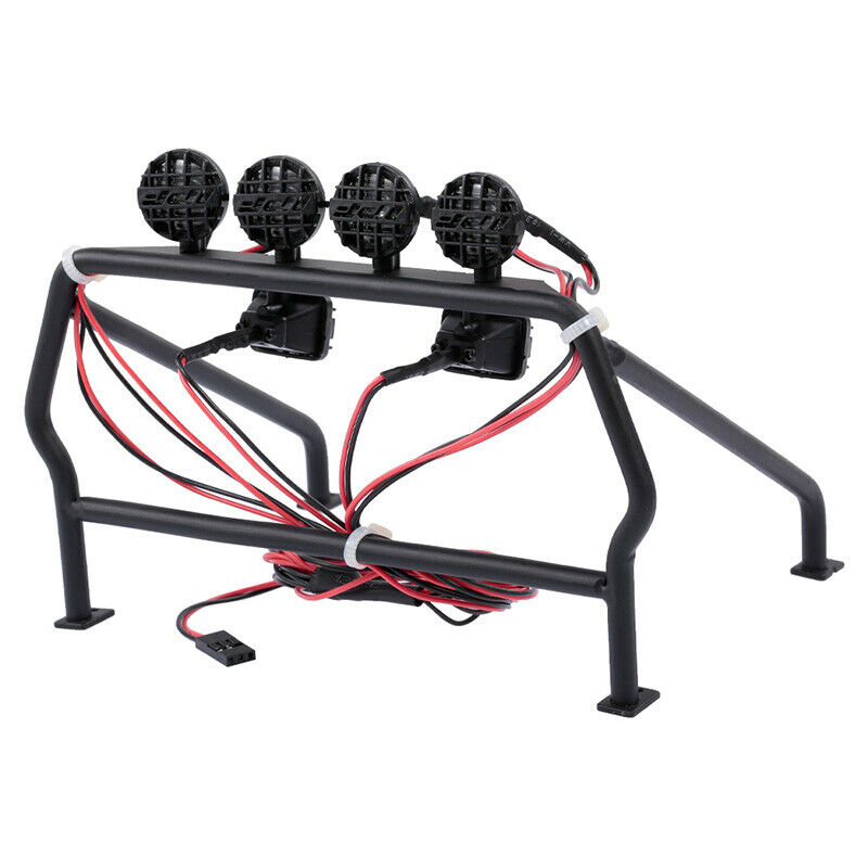 RC Parts Metal Roll Cage Bucket with 6 LED Lights for 1/10 Axial SCX10 RC4W H5D2