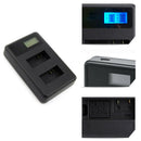 For GOPRO5/6 Battery Charger AHDBT-501 Double Slot Micro-usb LCD Charg ORL