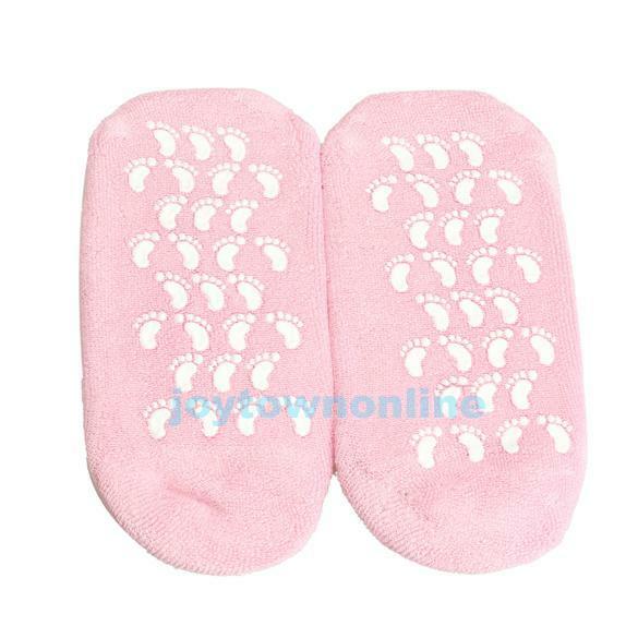 1 Pair Pink Spa Moisturizing Gel Soft Socks Cracked Skin Treatment Foot Care