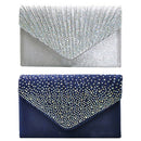 2x Lady Fashion Satin Clutch Evening Party Bag Chain Shoulder Purse Handbag