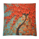 Fashion Cotton and linen Square Pillow cases Green orange + red flowers