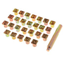 Set of 26 Metal Leather Stamps Alphabet Stamp Kit Tools Set With Punch Handle