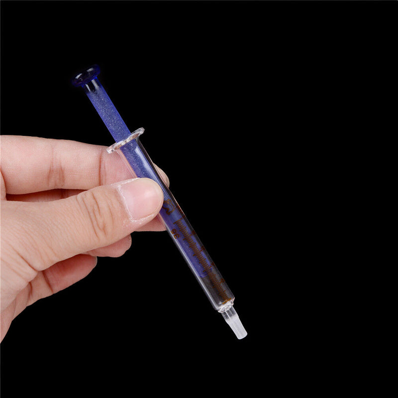 1mL Blue Glass Syringes Sampler Injector Lab Glassware Tool Gift S Ew