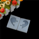 2X Puzzle Heart Shape Silicone Mold Casting Love Mould For DIY Jewelry PendantOZ