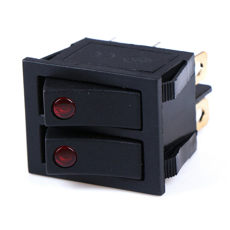 1PCS Rocker switch belt cat-eye switch two gang switch double switch J Gw