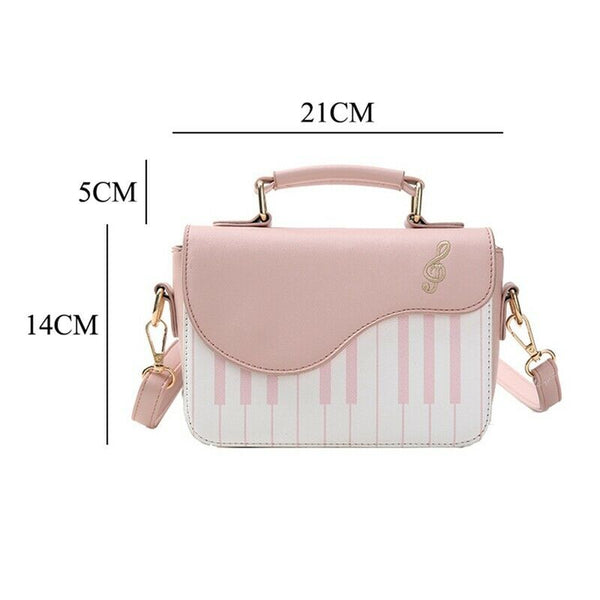 Pink new fashion hit color piano printing handbag sweet wind fresh shoulder D3Q6
