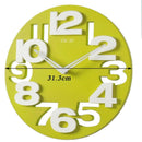 Contemporary Hollow Out Number Design Analog Clock with 12H Display Green
