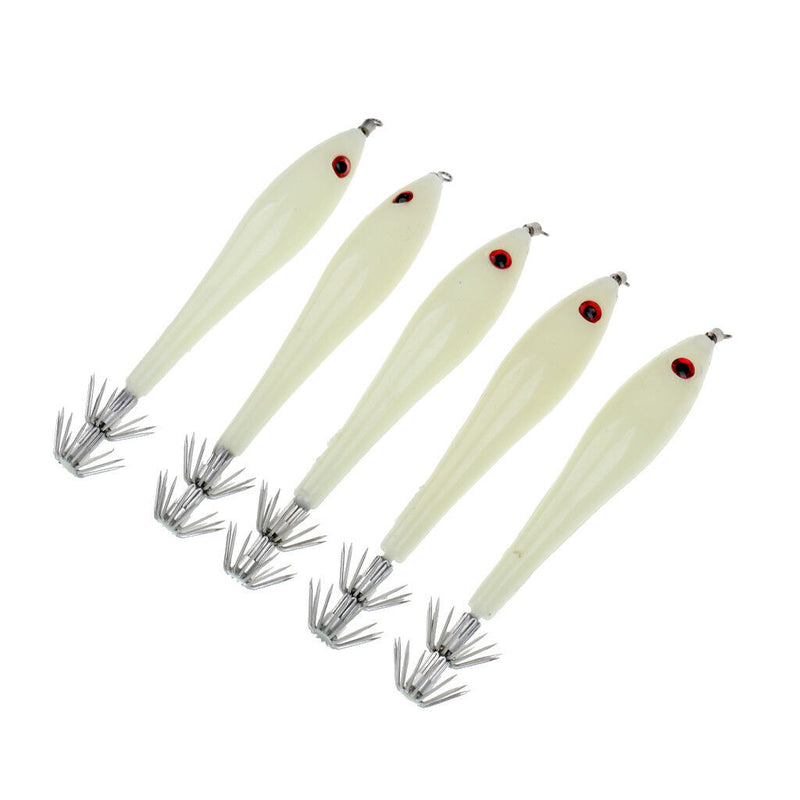 10x Noctilucent Squid Lure Hook Cuttlefish Saltwater Fishing Lure Hard Baits