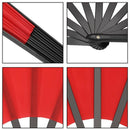 2 Pieces Large Folding Fan Nylon Cloth Handheld Folding Fan Chinese Kung Fu H8B3