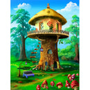 5D Diamond Painting DIY Tree Cottage Embroidery Cross Stitch Art Pictures A