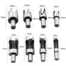 8pcs Carpentry Wooden Plug Cutter Dowel Straight Tapered Claw Type Drill Bit Set