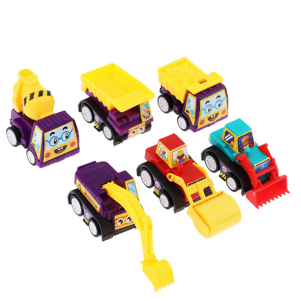 6 Pieces 2" Assorted Pull Back Vehicles for Kids - Fun Gift Party Giveaway