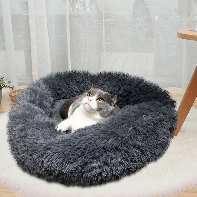 Kennel Round Foldable Nest for Small Pet Plush Warm Pet Cushion Pet Accessories