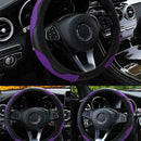 Carbon Fiber leather Car Steering Wheel Cover PU Universal For 14.56-15 V8F0