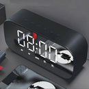 Bluetooth Speaker with FM Radio LED Mirror Alarm Clock Subwoofer Music Play
