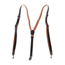 Coffee Faux Leather Adjustable Band Suspenders Braces Y4G4