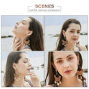 Rattan Earrings For Women Girls Handmade Straw Wicker Braid Drop Dangle Ear