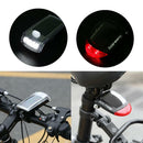 Waterproof Solar/USB Charging Mountain Bike LED Headlight+ Taillight Set SN9F