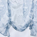 Roman Curtains Voile Roman Tie Up Shade 46W X 63L Rod Pocket Design Blue