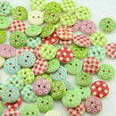 Mixed Wooden Buttons Bulk for Crafts Button Round Colorful Painting Button B2L5