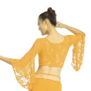 Sexy Belly Dance Dancing Lace Blouse Top Bra Dancewear Costumes Yellow