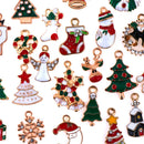 25pc Mixed Metal Enamel Charms Christmas Pendants Beads for Bracelet Earrin T Nw