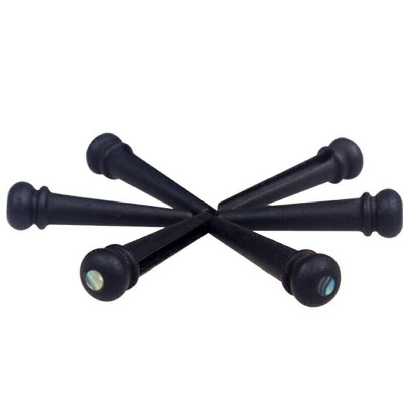 6 Pcs Guitar Family Natural Ebony Folk Acoustic Guitar Bridge Pins