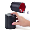 High Quality PU Leather Flannel Mute Dice Cup Of Game Supplies With 5 Dices