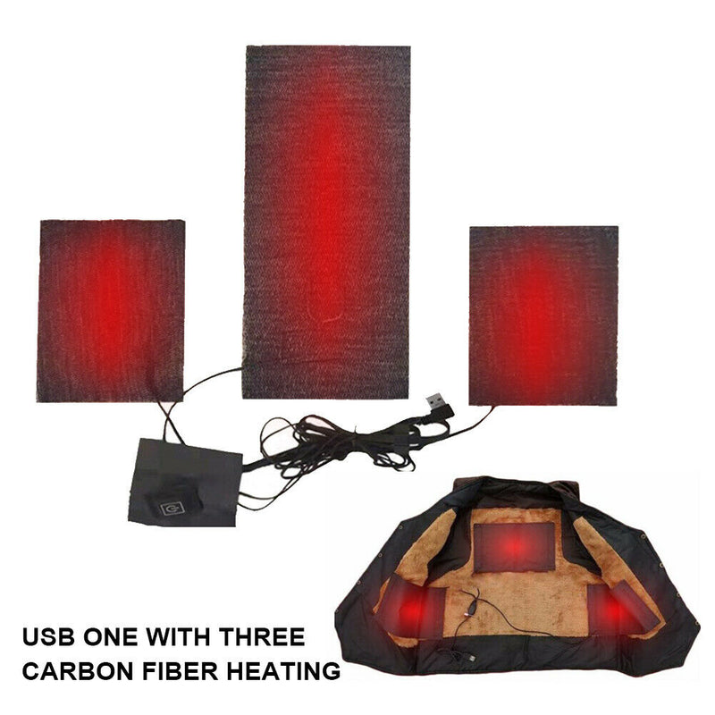Winter Waterproof Electric Heating Pad Outdoor USB Powered Vest Jacket 3 In 1
