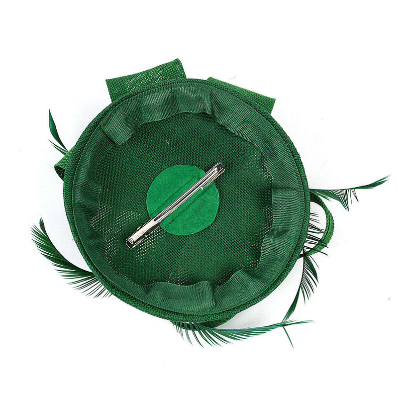 2x Lady Feather Fascinator Cocktail Hat Wedding Derby Pillbox Hats Headbands