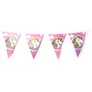 10x Unicorn Flags Hanging Paper Flags Banner Garland For Birthday Party Decor LJ
