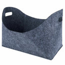2 pieces felt basket for firewood, firewood basket, oval shape, with two ha Z1U6