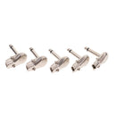 5pcs 1/4'' 6.35mm Mono TS Right Angle Guitar Plug, Flat Male Solder Connector