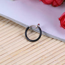 Women Invisible Nose Ring Hook Dangle Hoop Earring Ear Studs Jewelry(Black A