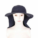 Outdoor Fishing Hiking Boonie Snap Hat Brim Ear Neck Cover Sun Flap Cap Blu M5Y1