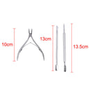 3Pcs Stainless Steel Nail Cuticle Nipper Cuticle Pusher Nail Clipper Trimmer â„–[