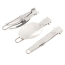 3pcs Foldable Cutlery Set Spoon Fork For Camping Picnic BBQ Portable Travelling