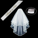 2 Layer Wedding Veil With Comb And Bride to Be Satin Sheer Party Decoration