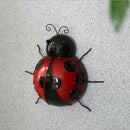 4Pcs Mini Metal Ladybug Fence Hanger for Wall Hanging Outdoor Garden Decor,