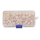 148pcs Mixed Size Unfinished Round Wood Beads Loose DIY Jewelry Making Charm
