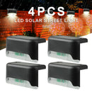 4Pcs Solar Powered LED Deck Lights Outdoor Path Garden Stairs Step Fence Lamp