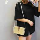 Summer Beach Handbags Women Messenger Bags Square Straw Hand Woven Ladies C