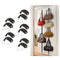 5 Pcs Black Over-the-Door 8 Hook Hanger Scarf