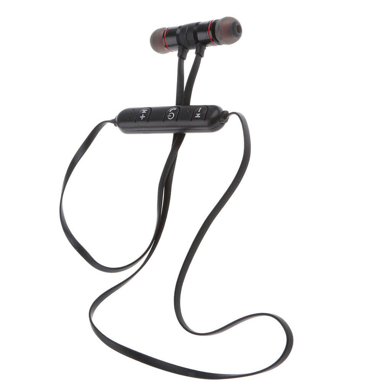 Wireless Bluetooth Earphone Headphone Magnet Design for Sport black