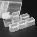 21 Slots Plastic Clear Manicure Accessory Storage Box Case Beads Organizer